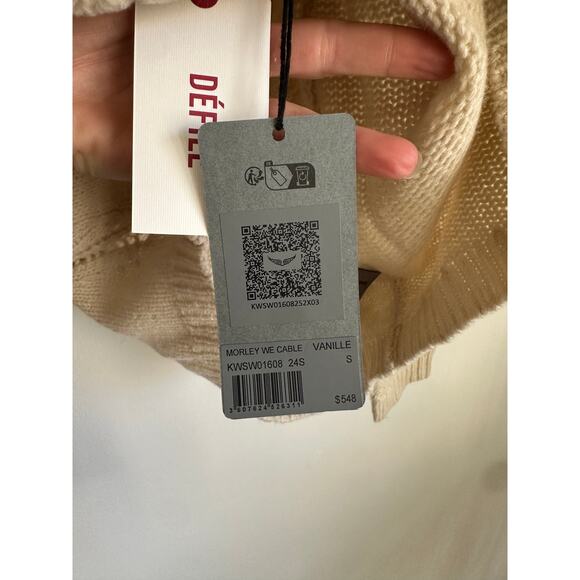 Zadig & Voltaire Defile Morley Cable Knit Cream Sweater NWT Small - Picture 8 of 12